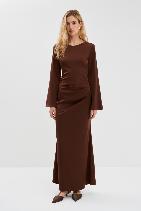 платье с драпировкой от бренда снежная королева вид слева