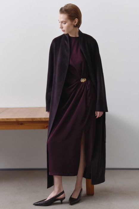 платье с драпировкой от бренда снежная королева вид слева