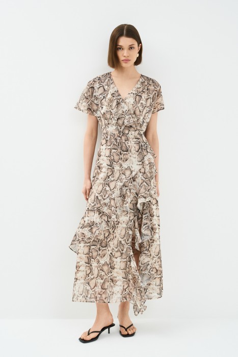 платье с оборками от бренда снежная королева вид слева