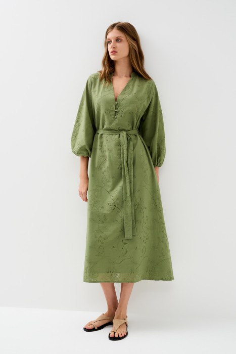 платье с поясом от бренда снежная королева вид слева