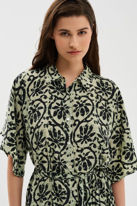 платье с принтом от бренда снежная королева вид слева