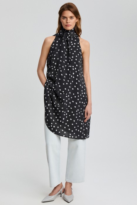 платье с принтом от бренда снежная королева вид слева