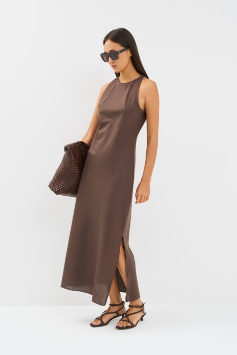 платье с разрезом 755218003 фотография