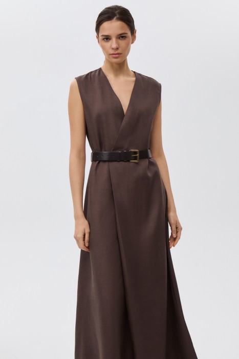 платье с ремнем от бренда снежная королева вид слева