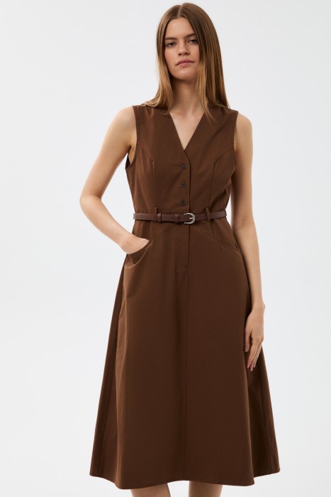 платье с ремнем от бренда снежная королева вид слева