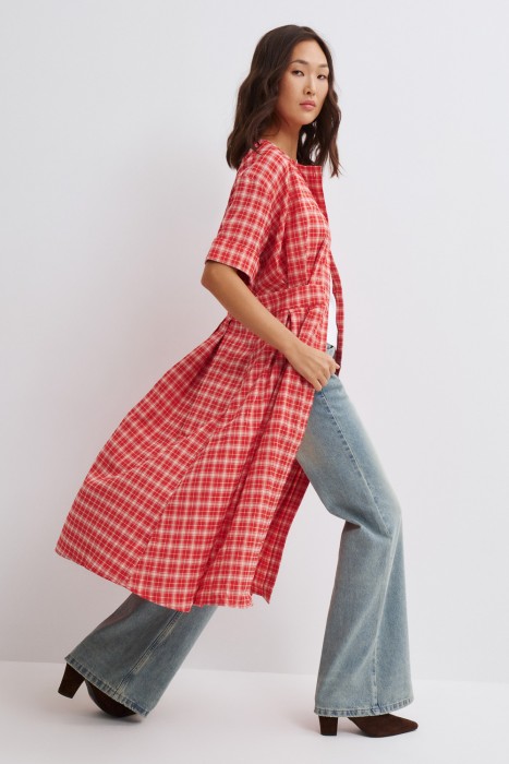 платье в клетку из россии вид сбоку