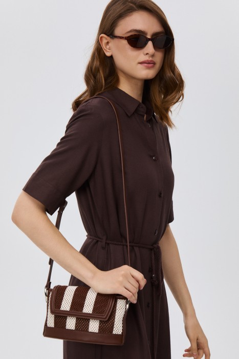 плетеная сумка через плечо 813164003 фотография