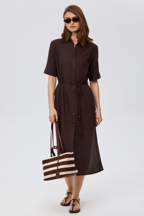 плетеная сумка из текстиля от бренда снежная королева вид слева