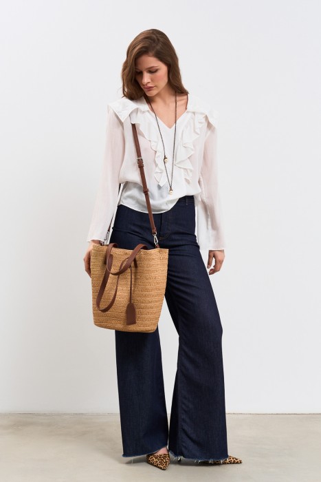 плетеная сумка из россии вид сбоку