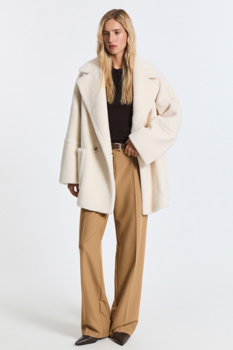 полупальто из шерсти от бренда снежная королева вид слева