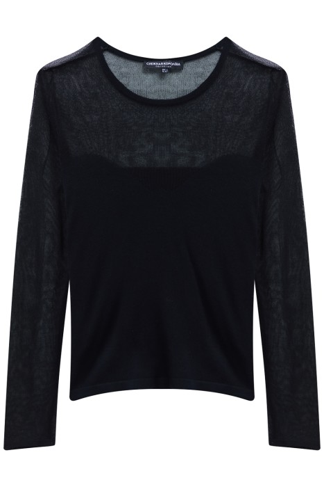 полупрозрачный джемпер из тонкого трикотажа 786429003 фотография