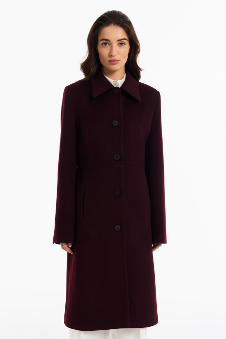 полушерстяное пальто от бренда снежная королева вид слева