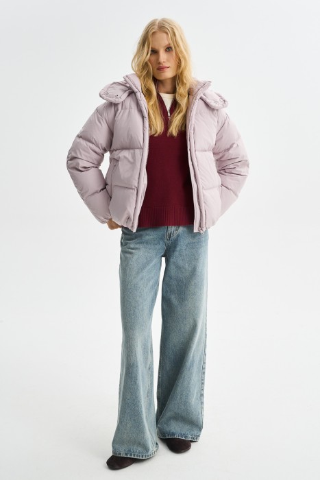 пуховая куртка с капюшоном 781474003 фотография