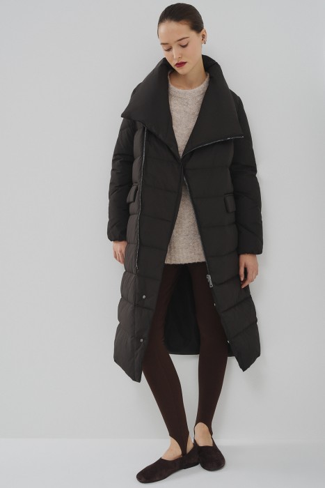 пуховик с ассиметричной застежкой 781466003 фотография