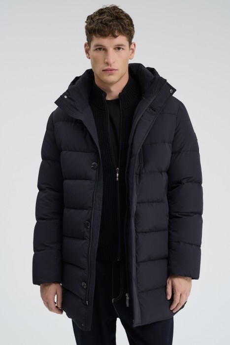 пуховик с капюшоном от бренда снежная королева вид слева