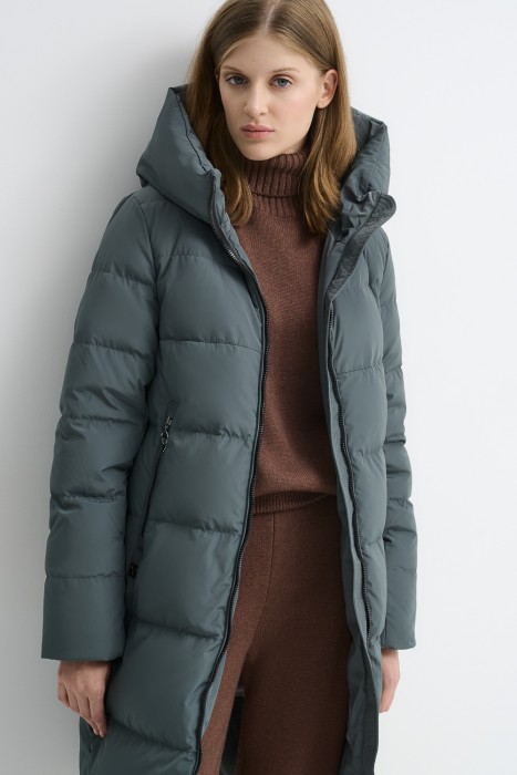 пуховик с капюшоном 749625003 фотография