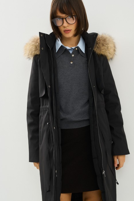 пуховик с капюшоном 774072003 фотография