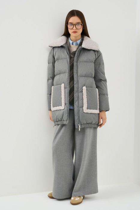 пуховик с меховой отделкой 781252003 фотография