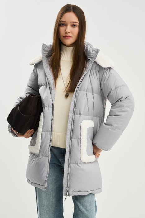 пуховик с меховой отделкой 790297003 фотография
