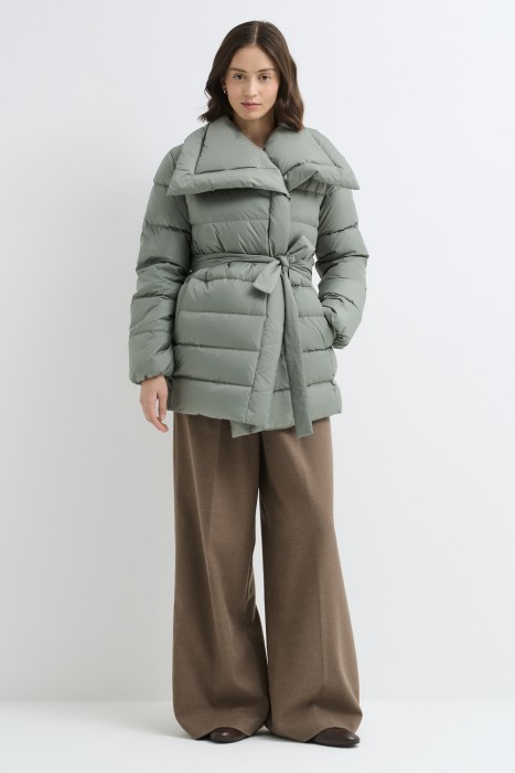 пуховик с поясом 727759003 фотография