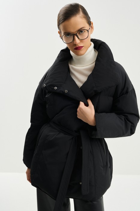 пуховик с поясом 771260003 фотография