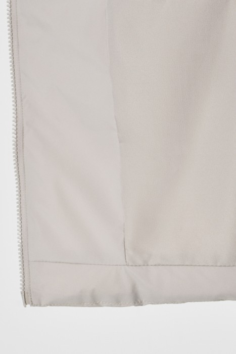 пуховик с трикотажной вставкой из россии вид сбоку