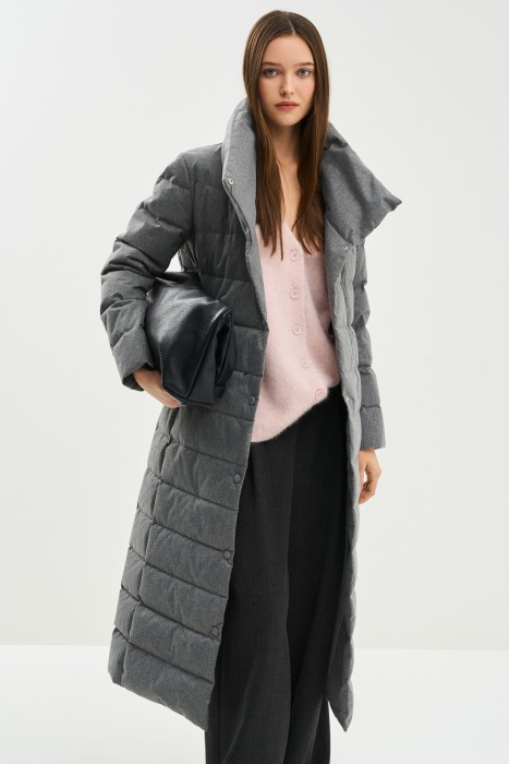 пуховик с воротником-стойкой 781716003 фотография