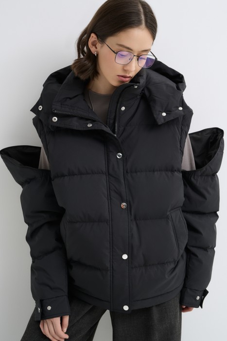 пуховик со съемными рукавами 728667003 фотография