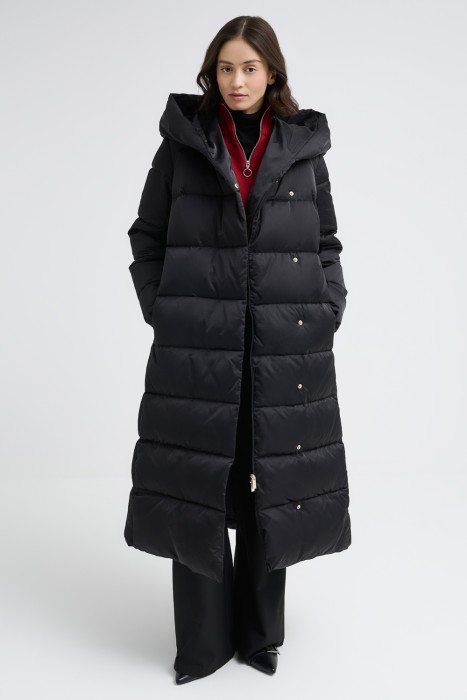 пуховое пальто с капюшоном 719128003 фотография