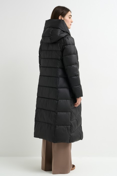 пуховое пальто с ремнем по цене 11650 руб вид справа