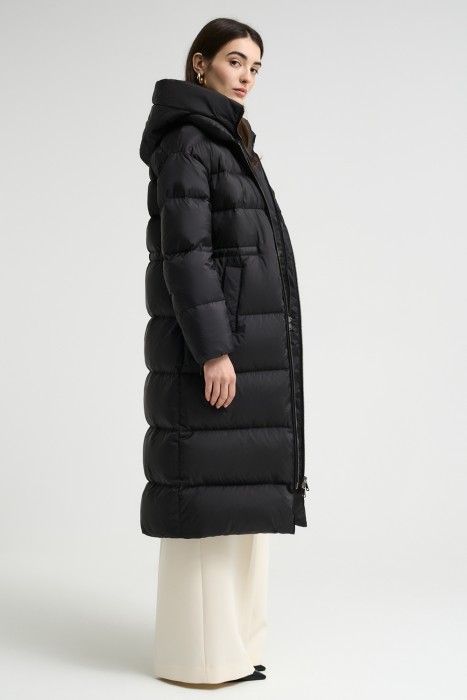 пуховое пальто из россии вид сбоку