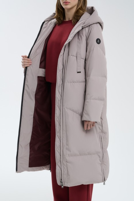 пуховое пальто из россии вид сбоку