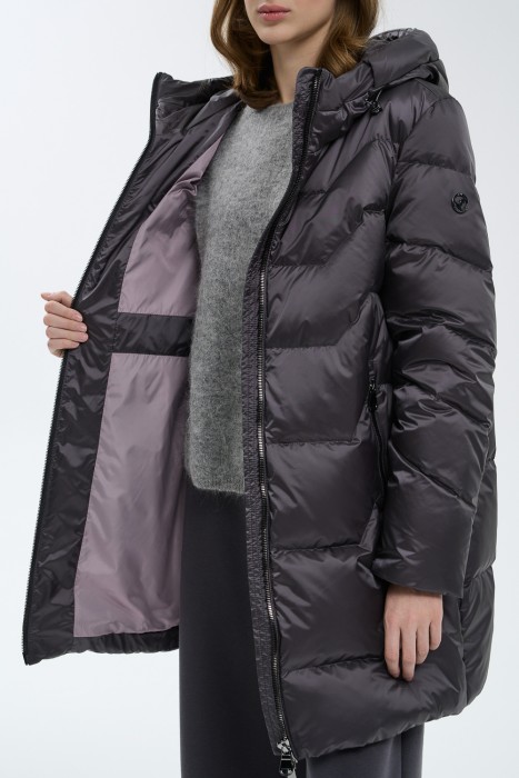 пуховое пальто из россии вид сбоку