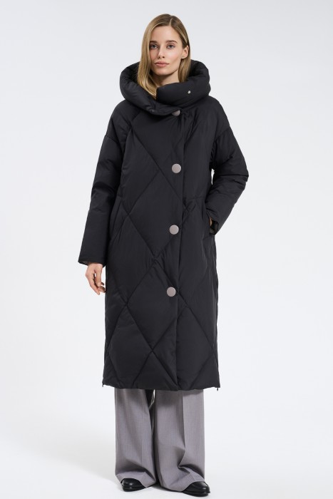 пуховое пальто от бренда снежная королева вид слева