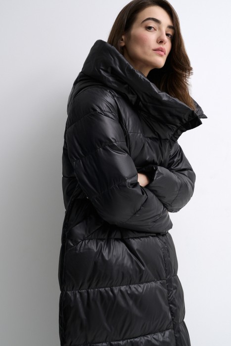 пуховое пальто из россии вид сбоку