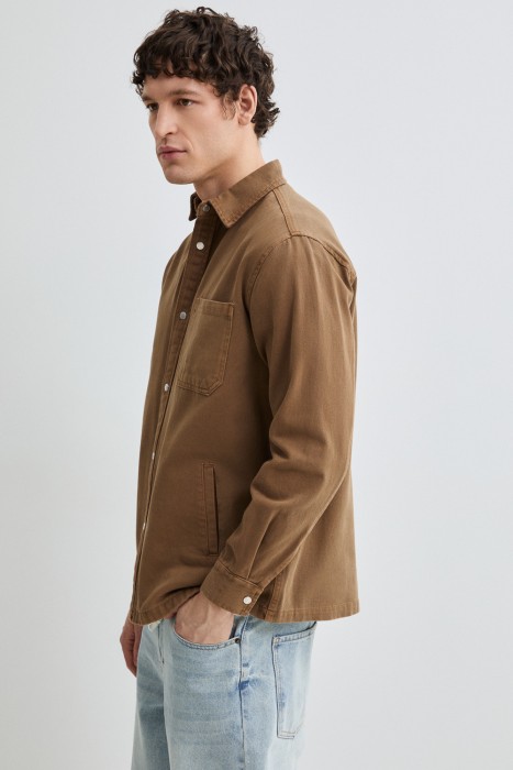 рубашка из денима из россии вид сбоку