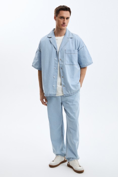 рубашка из денима от бренда снежная королева вид слева