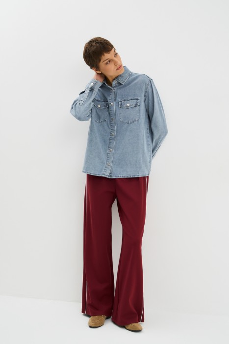 рубашка из денима от бренда снежная королева вид слева