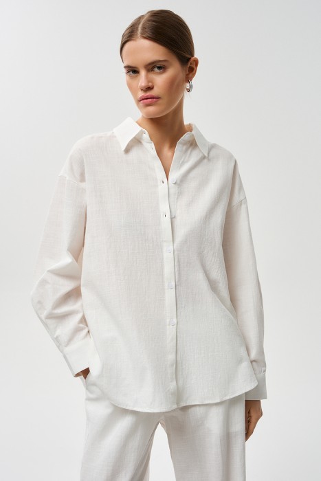рубашка из фактурного хлопка 814515003 фотография
