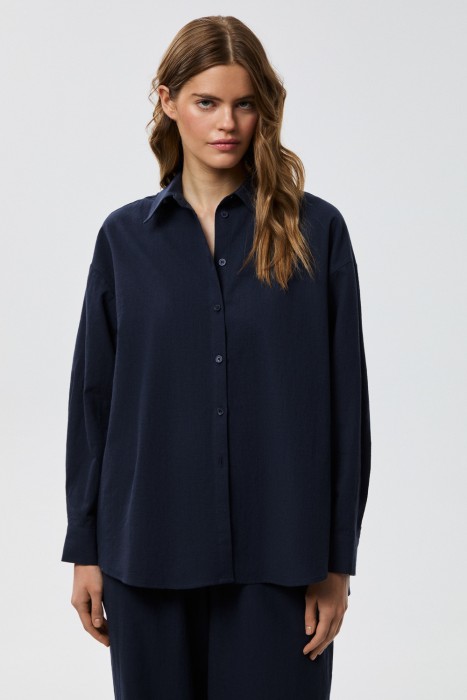 рубашка из фактурного хлопка из россии вид сбоку