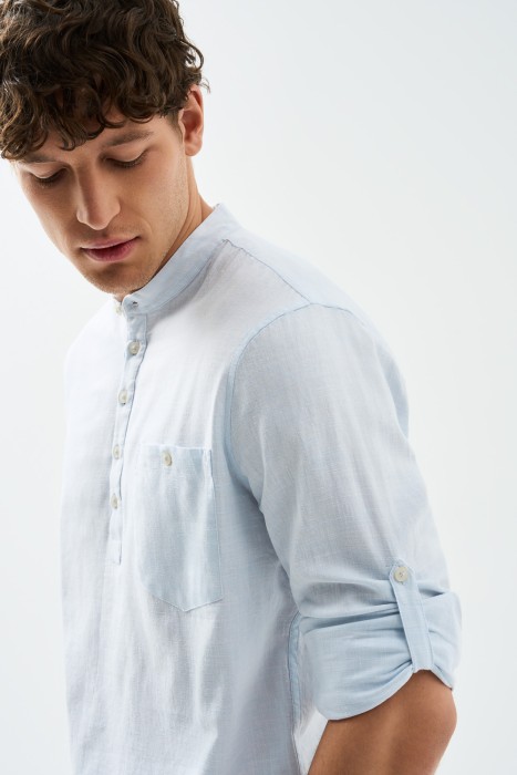 рубашка из хлопка и льна из россии вид сбоку