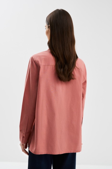 рубашка из хлопка и льна по цене 1440 руб вид справа