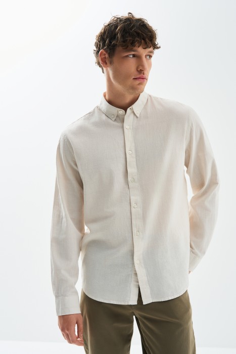 рубашка из хлопка и льна 759185003 фотография