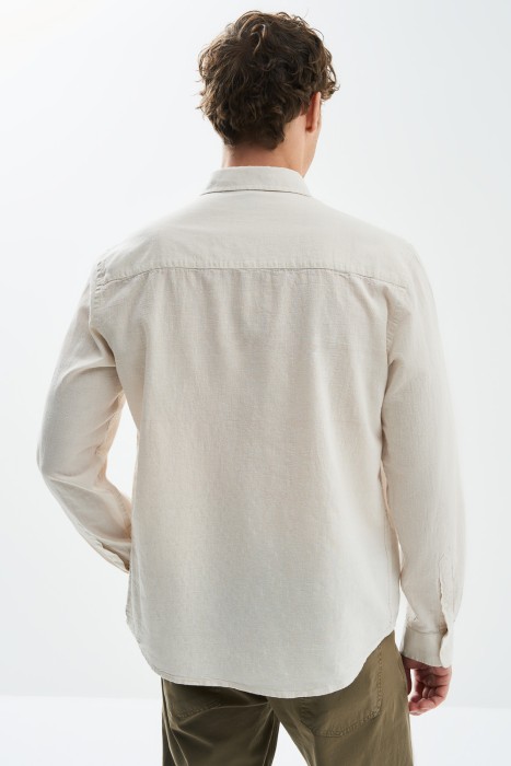 рубашка из хлопка и льна по цене 1360 руб вид справа