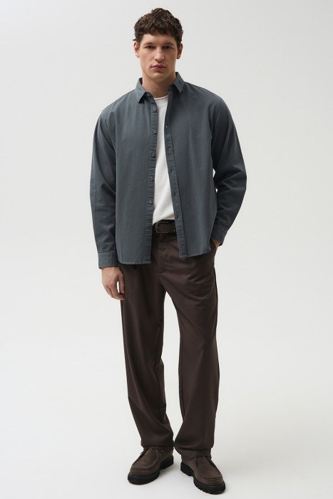 рубашка из хлопка и льна из россии вид сбоку