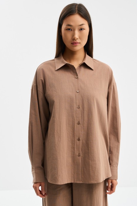 рубашка из хлопка от бренда снежная королева вид слева