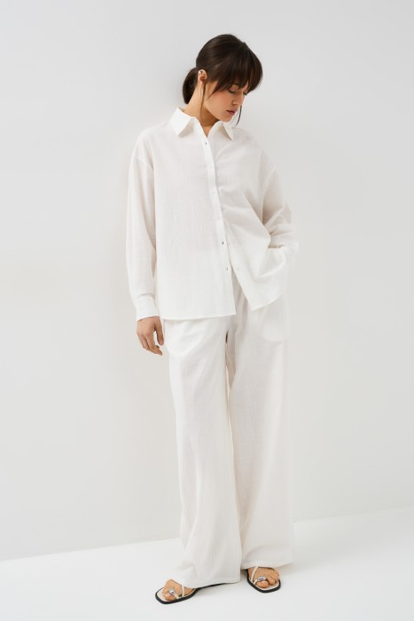 рубашка из хлопка от бренда снежная королева вид слева