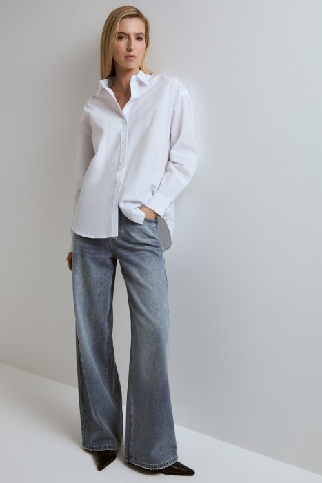 рубашка из хлопка от бренда снежная королева вид слева