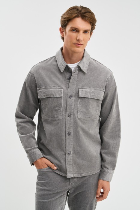 рубашка из вельвета от бренда снежная королева вид слева