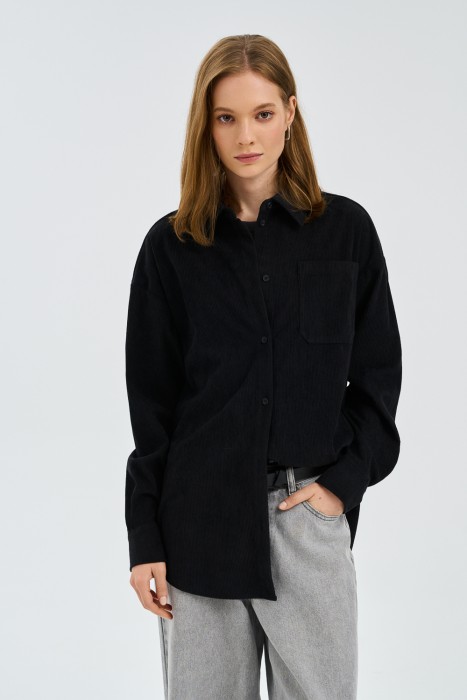 рубашка из вельвета от бренда снежная королева вид слева